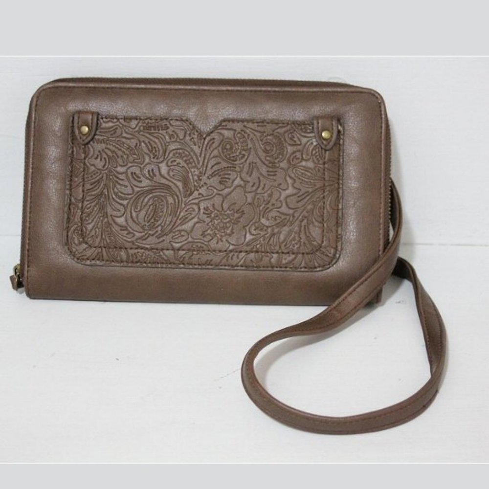 Brown Faux Leather Crossbody New